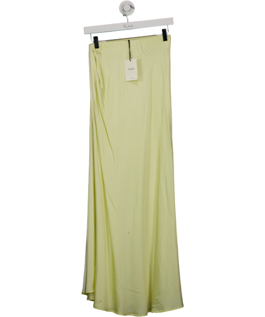 JAKI LONDON Lexi Satin Maxi Skirt Butter Yellow UK XS