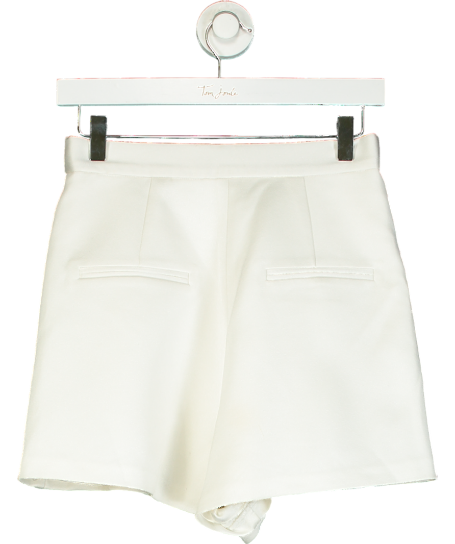 Alex Perry Cream Pleated High-waisted Shorts UK 8