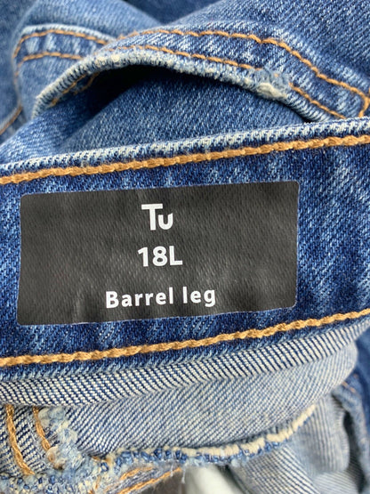 Tu Blue Barrel Leg Jeans UK 18L