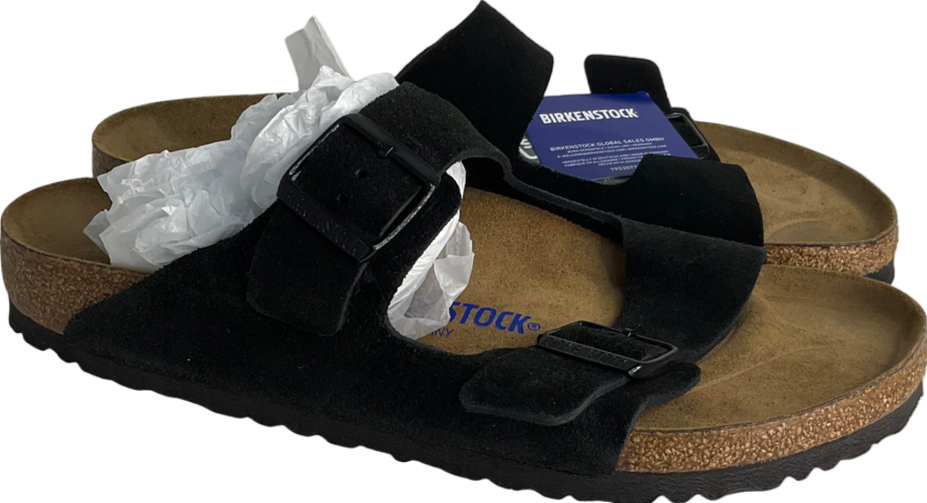 Birkenstock Arizona Two Strap Sandals Black Suede UK 10 EU 44 👞