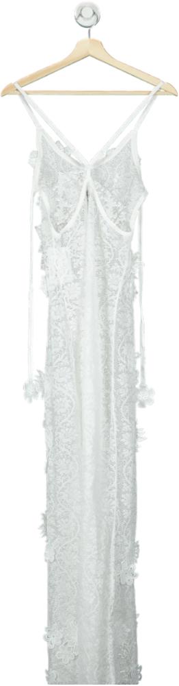 SNDYS. White Lace Maxi Dress UK M