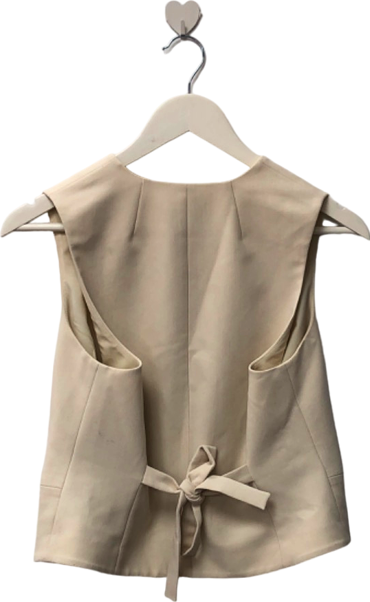 Mint Velvet Beige Button Front Waistcoat UK 10