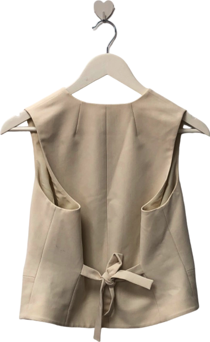 Mint Velvet Beige Button Front Waistcoat UK 10