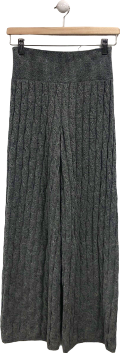 Arket Grey Ribbed Knitted Cashmere Blend Trousers XS
