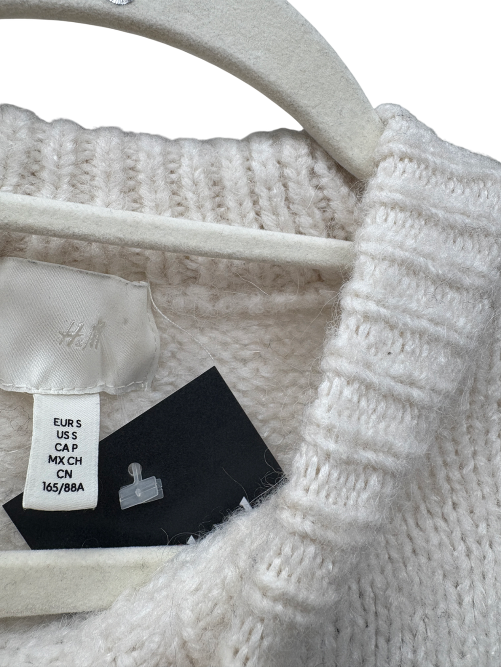 H&M White Jacquard Knit Jumper UK S