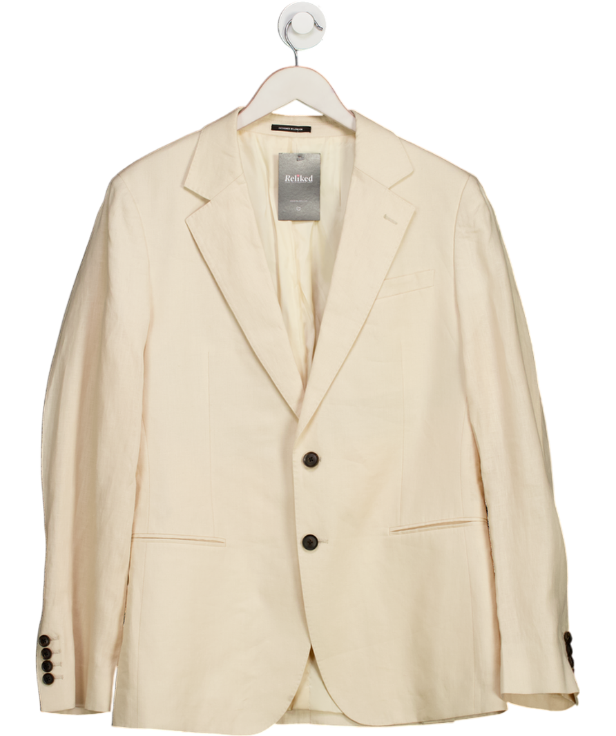REISS Cream Kin Linen Tailored Jacket, Stone UK 40" CHEST