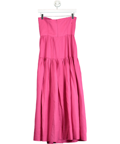 Shona Joy Pink Gathered Midi Dress UK 8