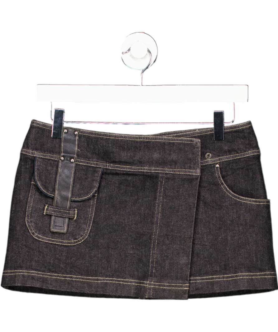 Planet Remix Black Denim Utility Mini Skirt UK S