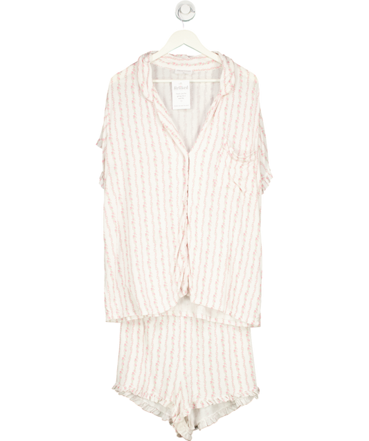 Stripe & Stare Pink Soft Brushed Woven Pyjama Top UK XXXL