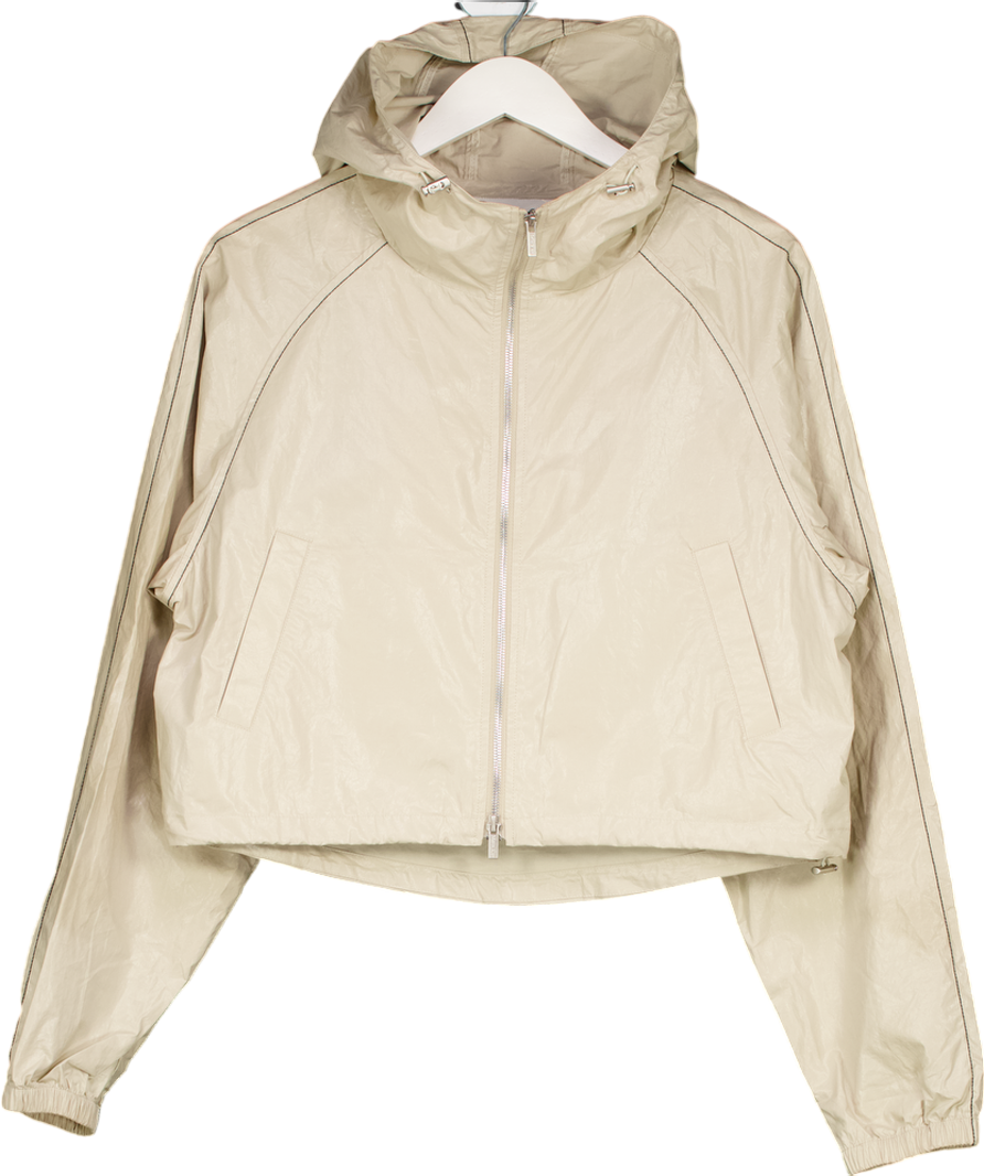 Matin Kim Beige Cropped Shell Raincoat UK S