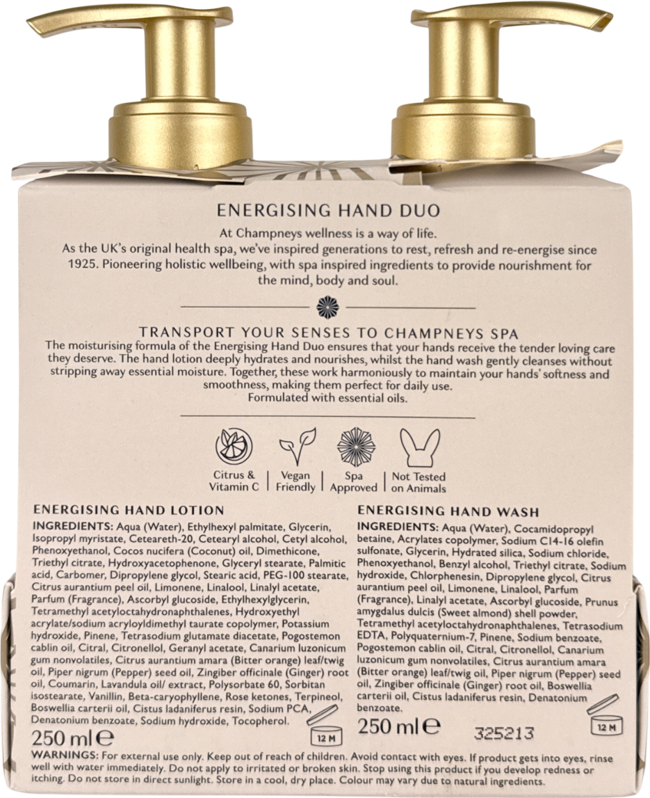 Champneys Energising Hand Duo 250ml x 2