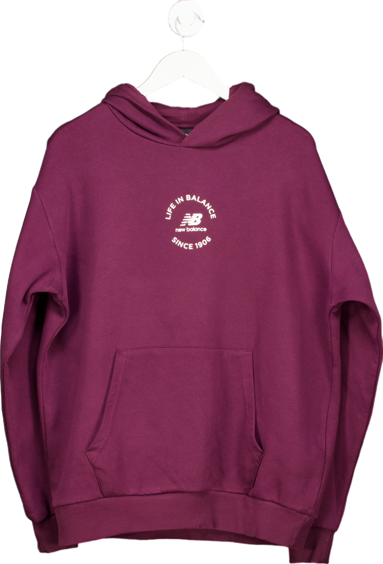 New Balance Burgundy Hoodie UK M