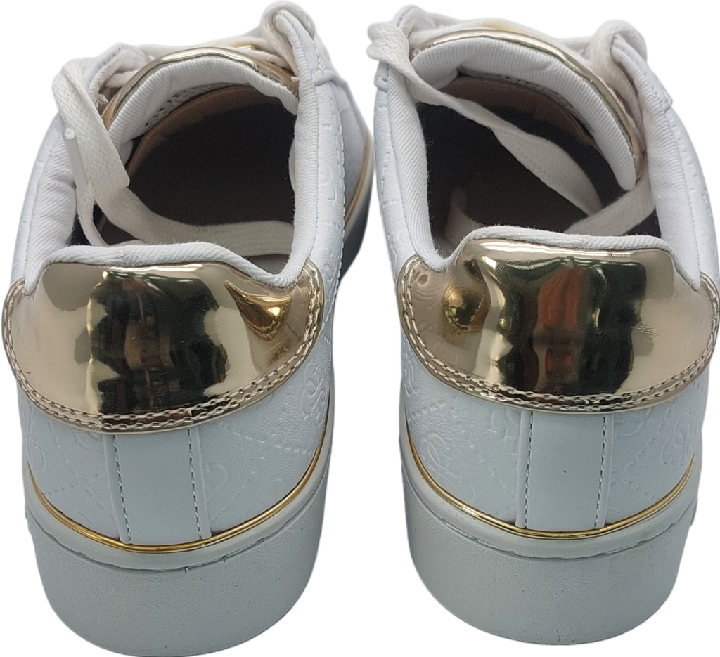 Guess White Buckie Debossed 4g Logo Sneaker UK 4 EU 37 👠