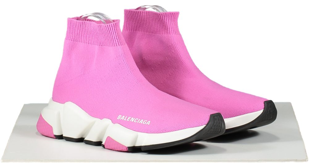 Balenciaga Pink Speed Knitted High-top Trainers UK 4 EU 37 👠