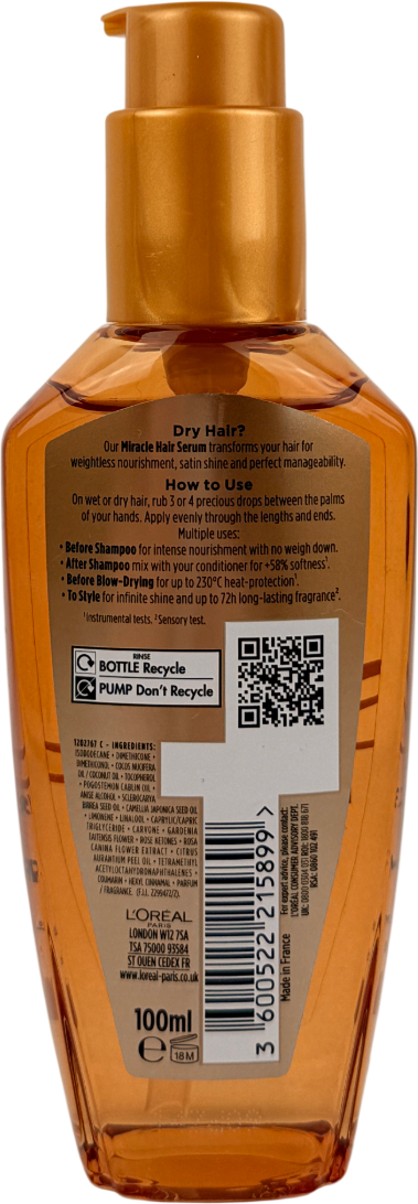 L'Oreal Hair Oil By Elvive Extraordinary Oil For Very Dry Hair 100ml