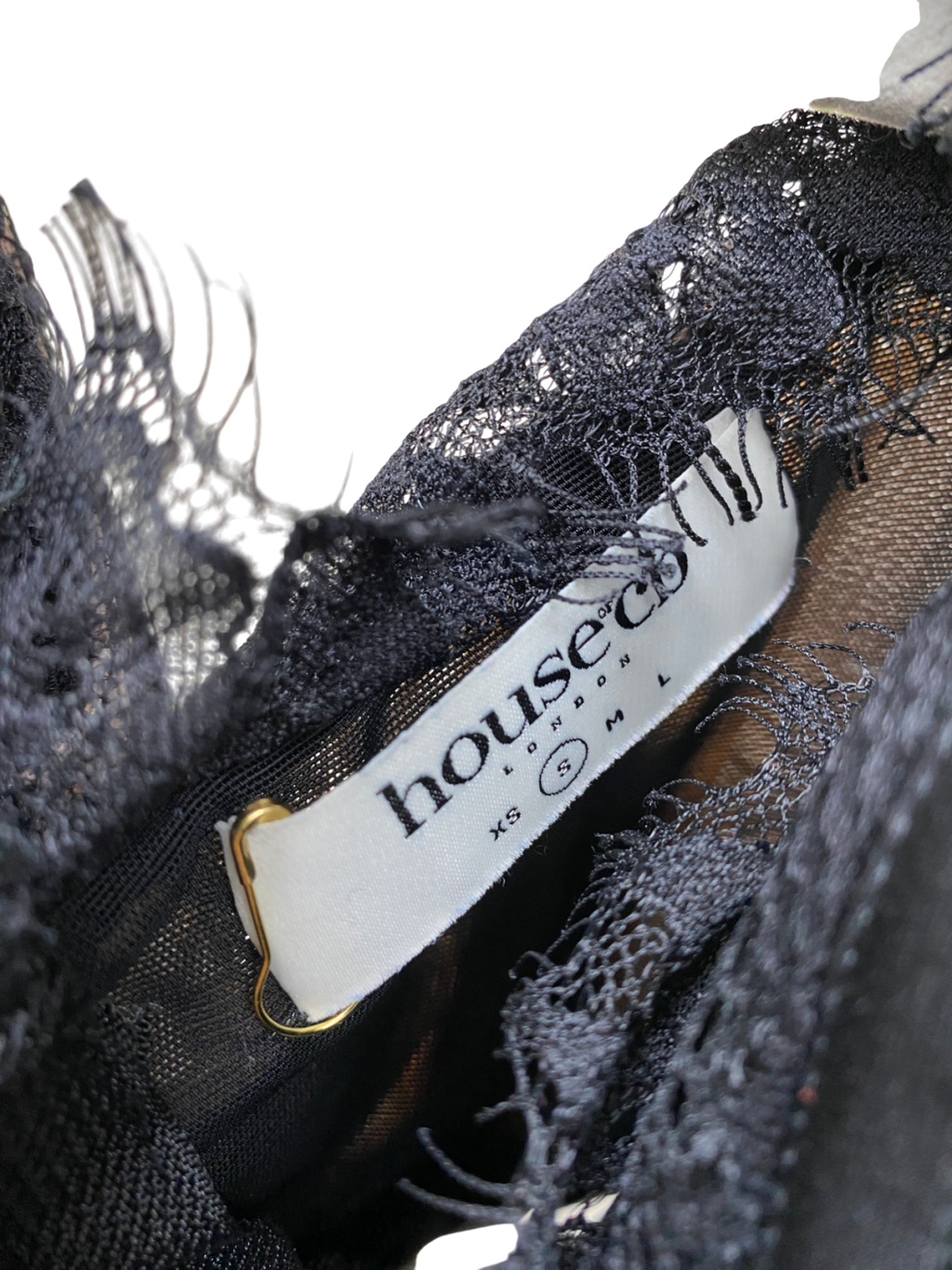 House of CB Black Emilie Lace Corset Bodysuit UK S