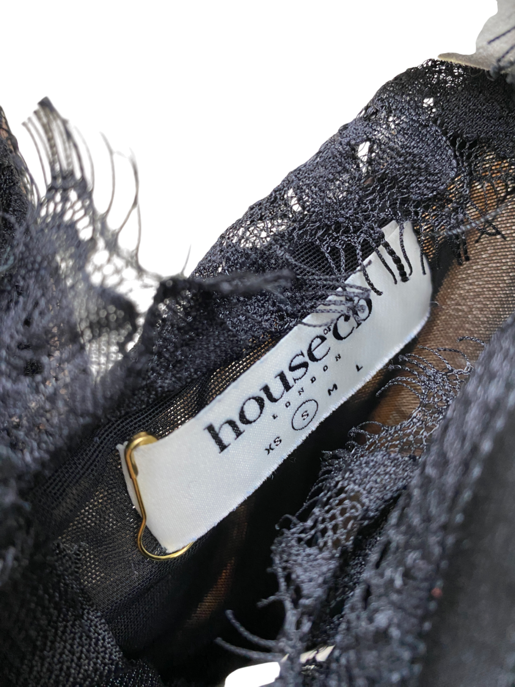 House of CB Black Emilie Lace Corset Bodysuit UK S