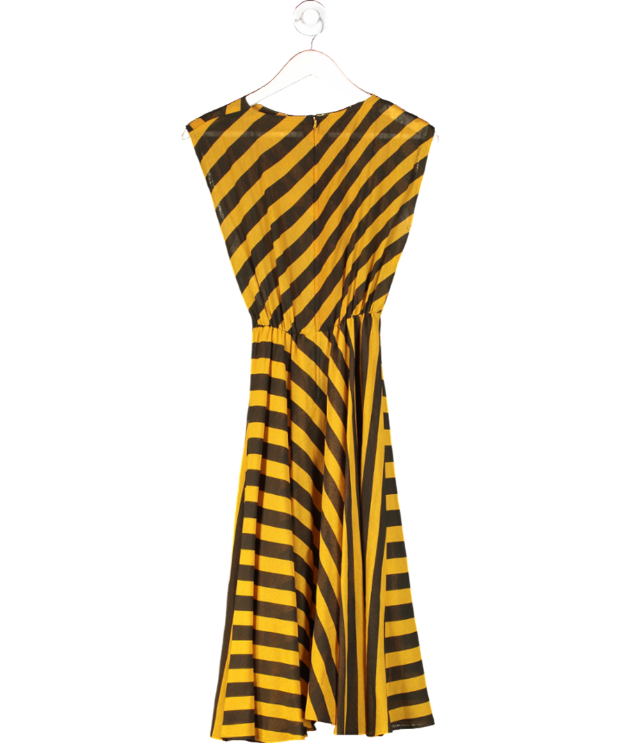 Yellow Striped Midi Dress UK XS/S