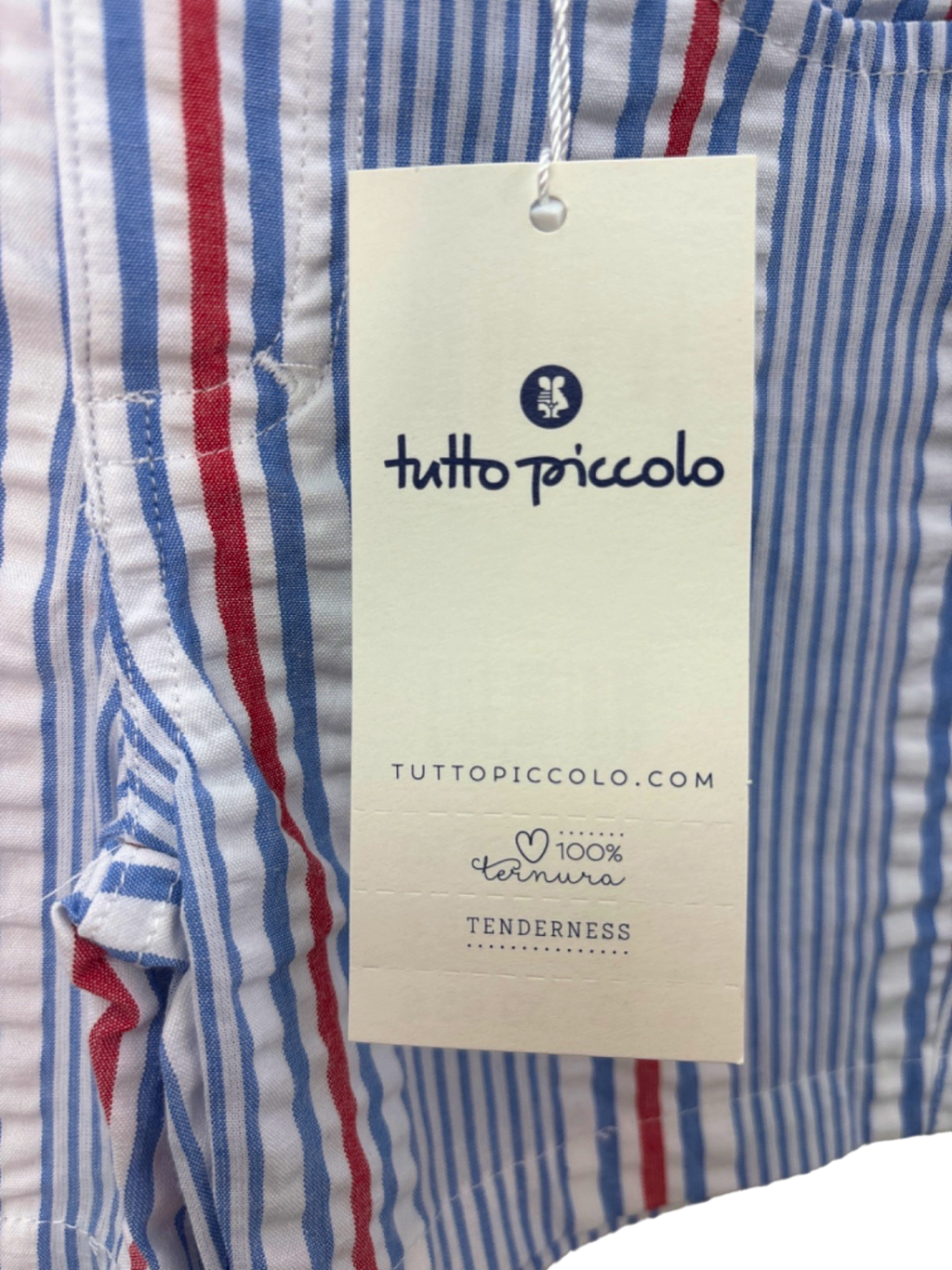 Tutto Piccolo Blue/Red/White Striped Bermuda Shorts 24M (UK 18-24 Months)
