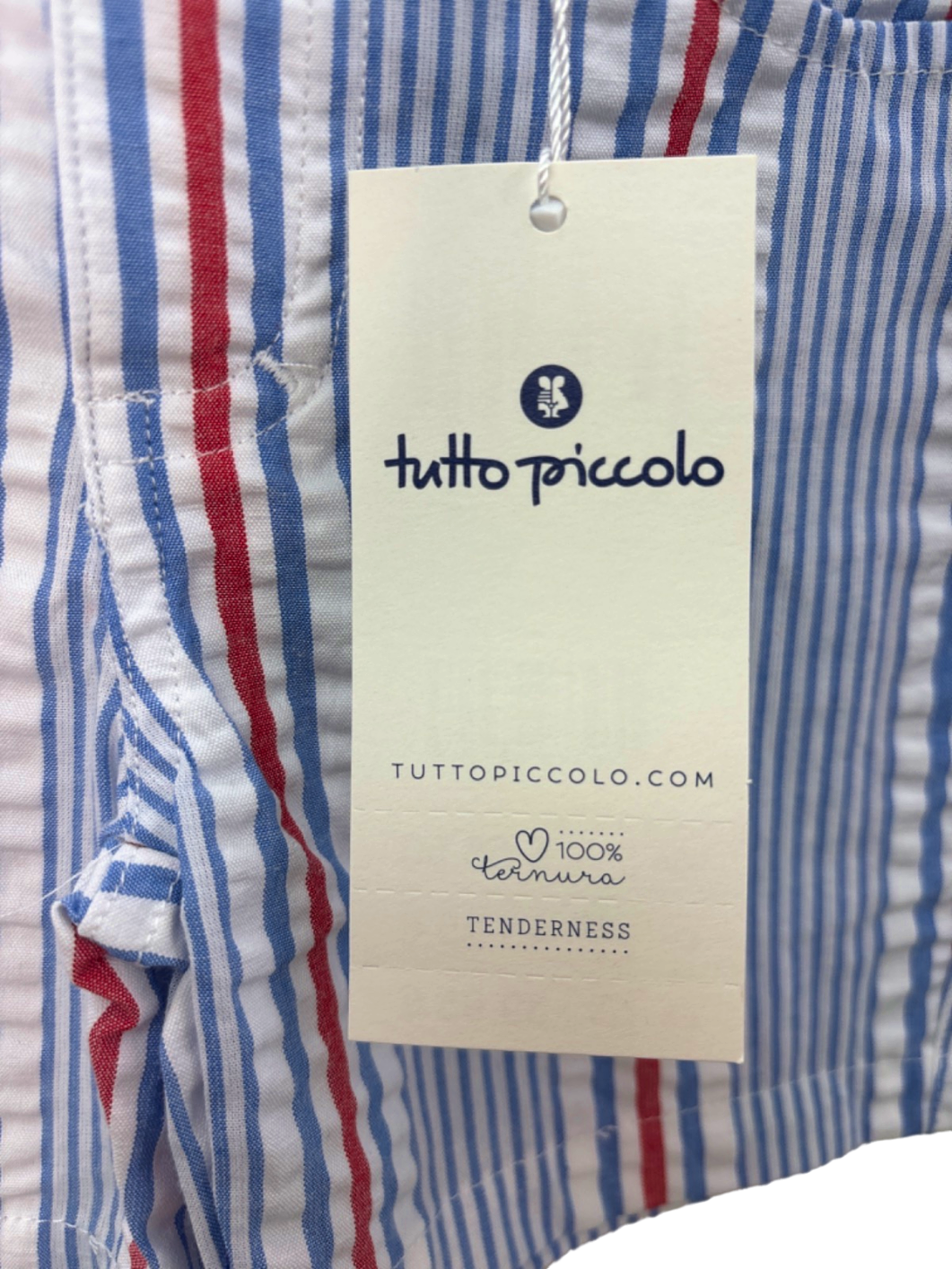 Tutto Piccolo Blue/Red/White Striped Bermuda Shorts 24M (UK 18-24 Months)