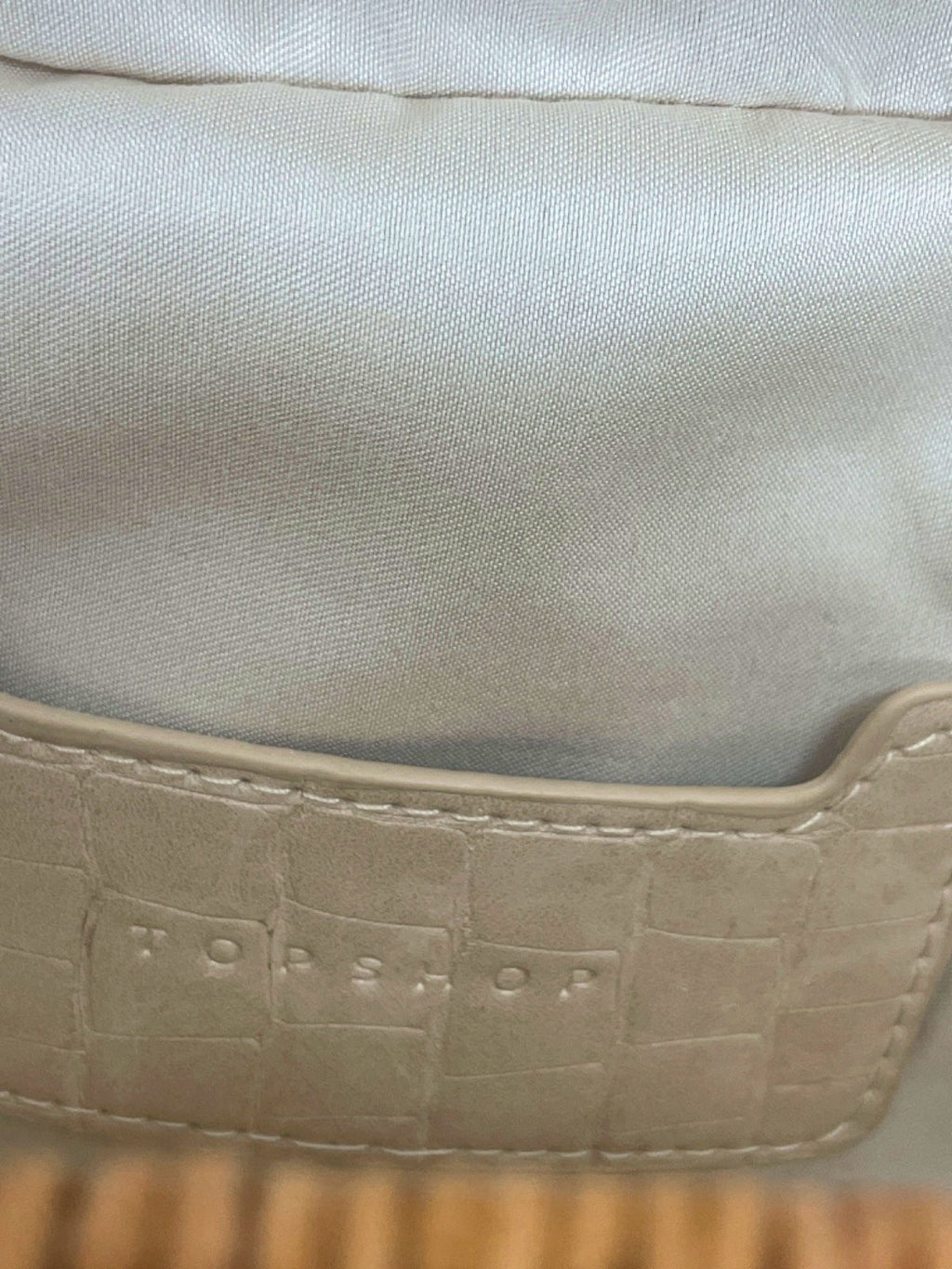 Topshop Beige Wicker Handbag One Size