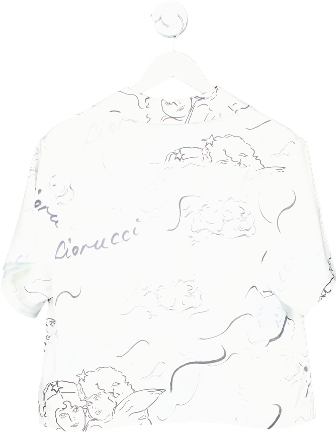 Fiorucci White Angel Print Shirt UK S