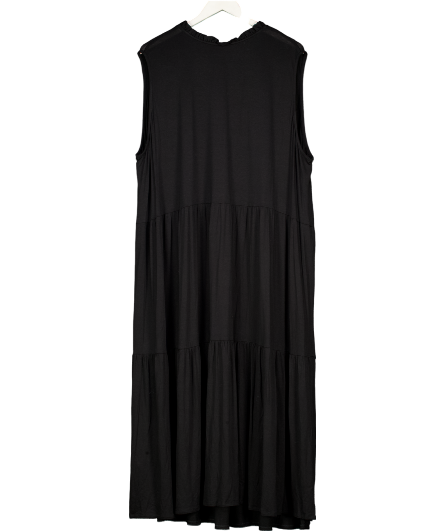 live unlimited Black Jersey Tie Detail Tiered Dress UK 26