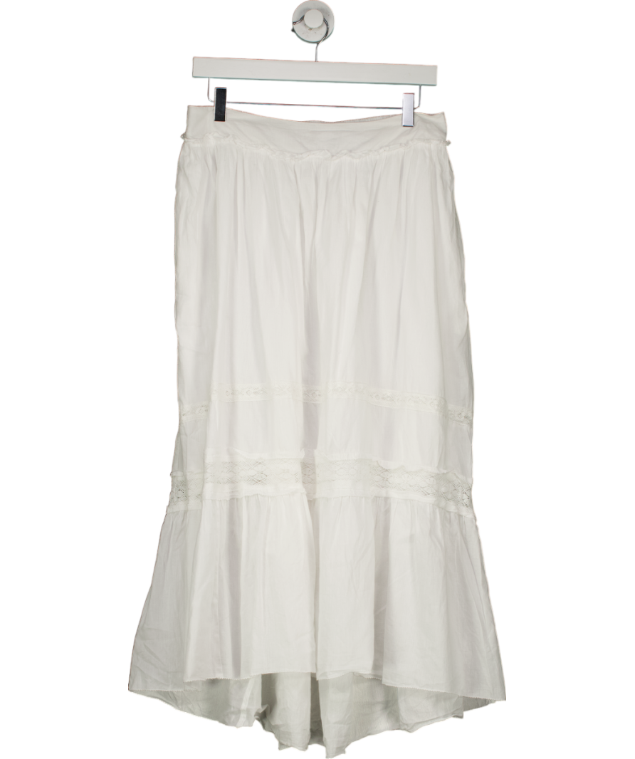 Next White Cotton Tiered Max Skirt UK 10