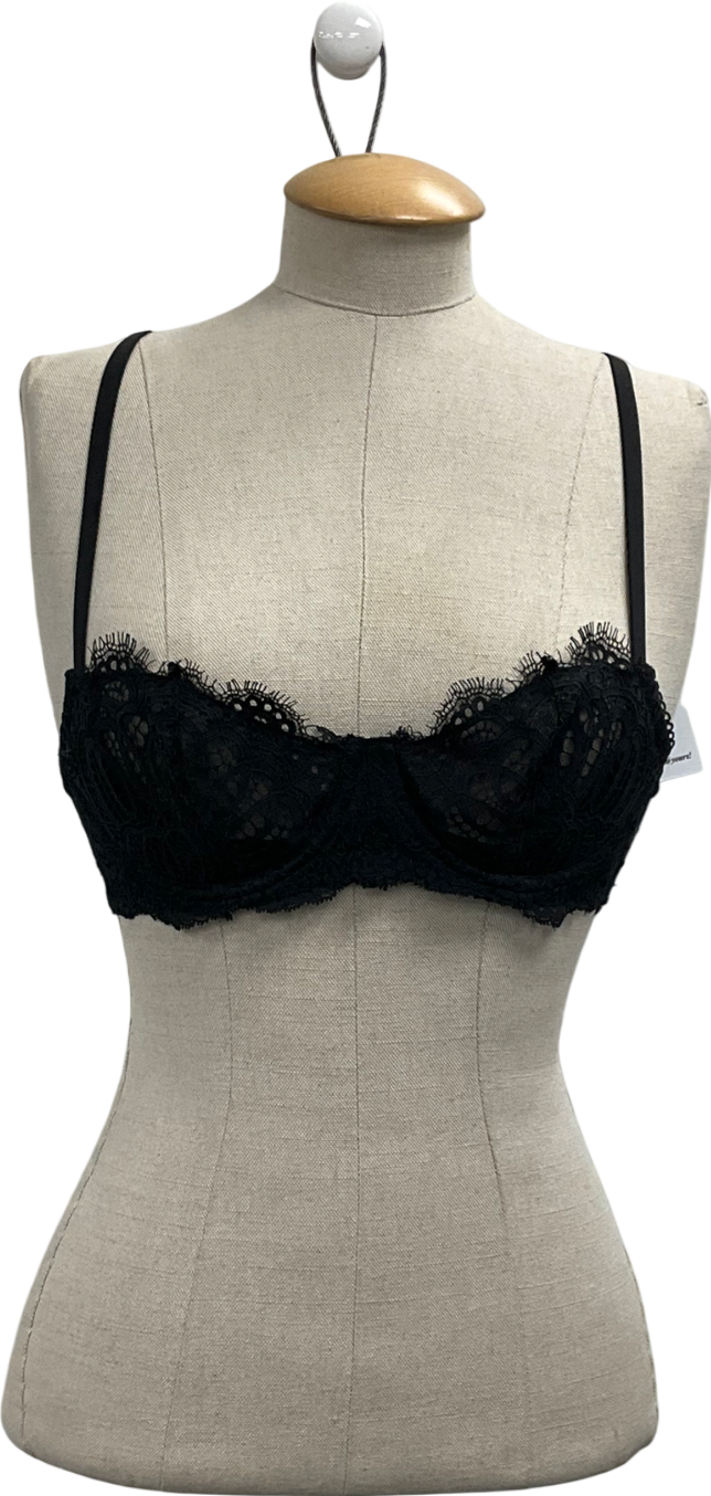 Victoria's Secret Black Lace Unlined Balcony Bra UK 32C