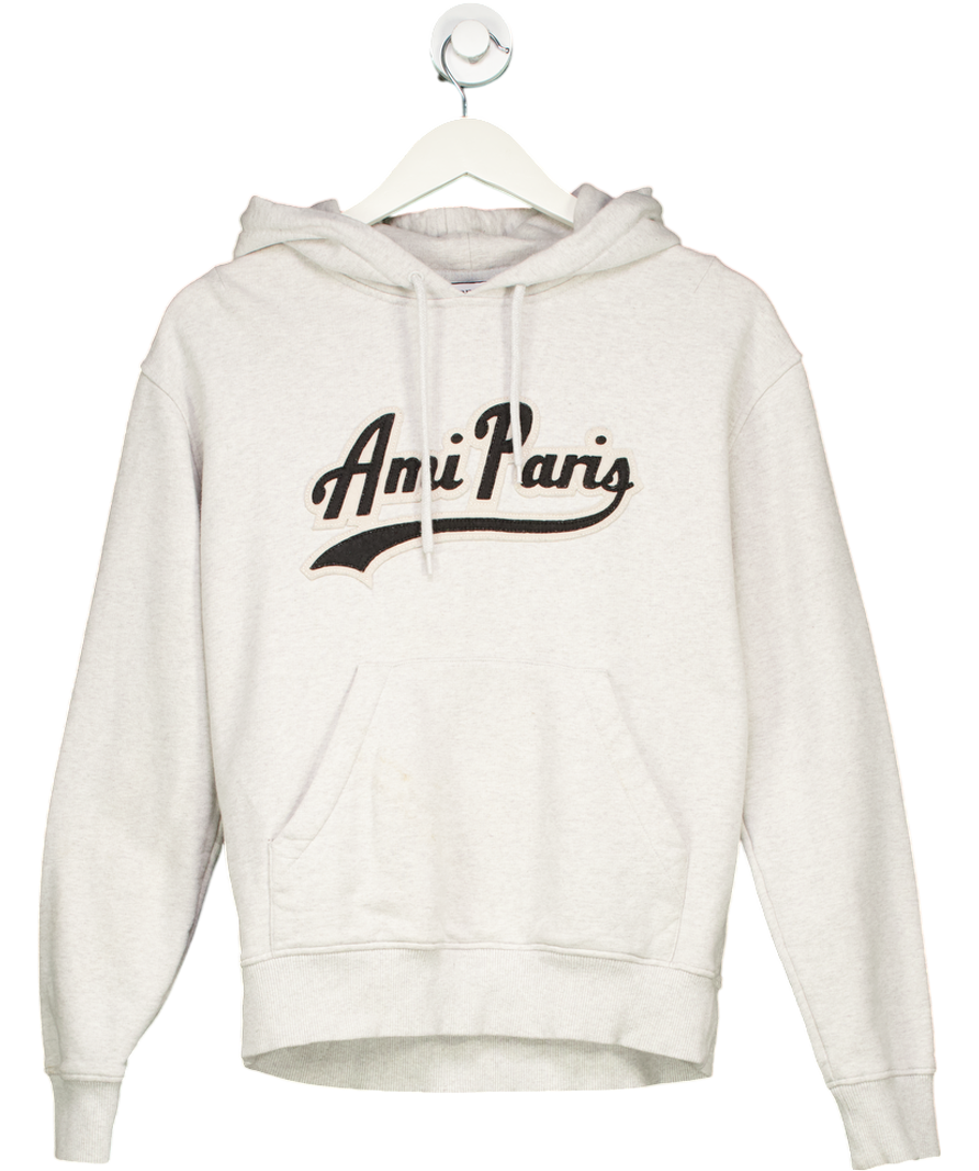 Ami Paris Grey Ami De Coeur Hoodie UK 8