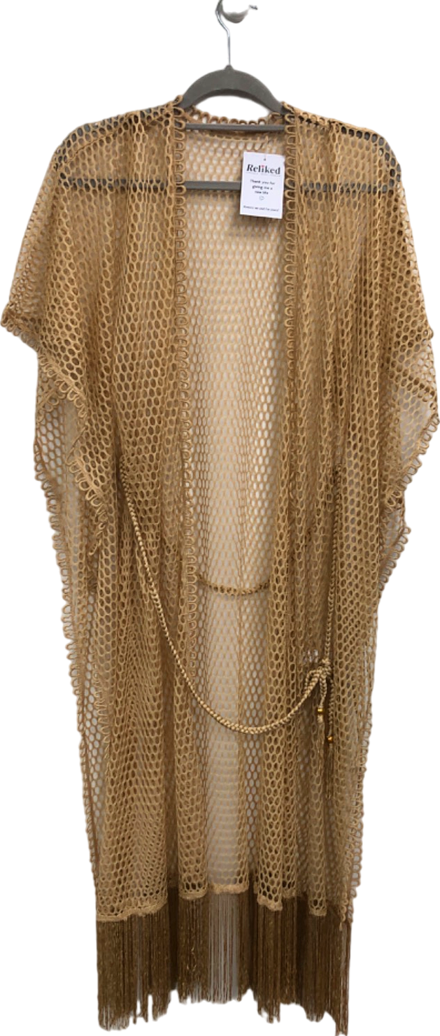 Naia Rosa Mesh Beach Kaftan, Gold