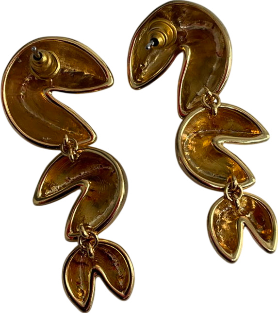 Maje Metallic Fortune Cookie Earrings