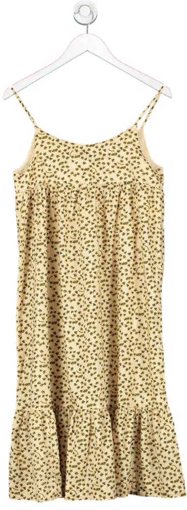 Bonpoint Beige Long Cotton Strappy Dress 8yr
