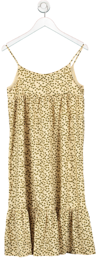 Bonpoint Beige Long Cotton Strappy Dress 8 Years