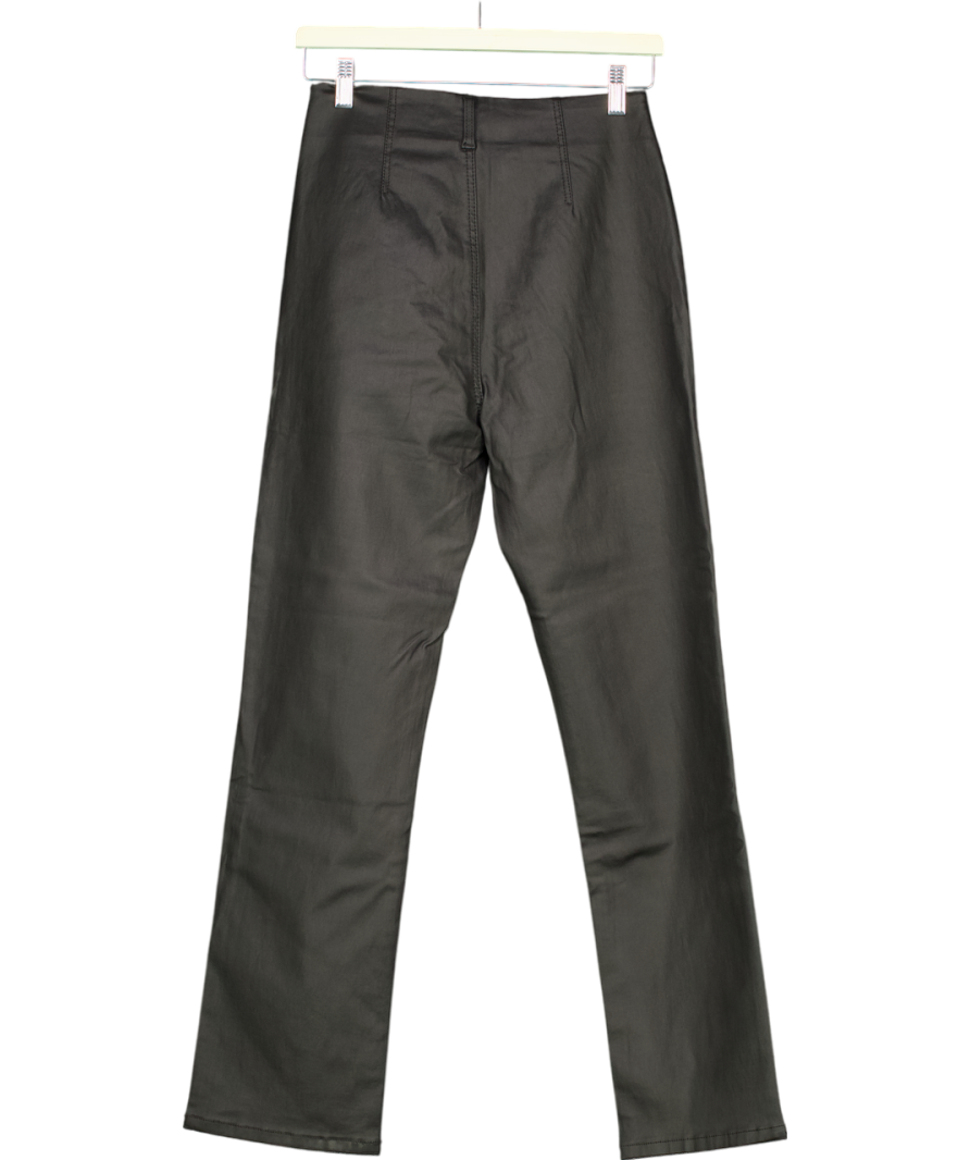 Toxik 3 Black Matte Coated Pu Straight Cut Jeans UK 12