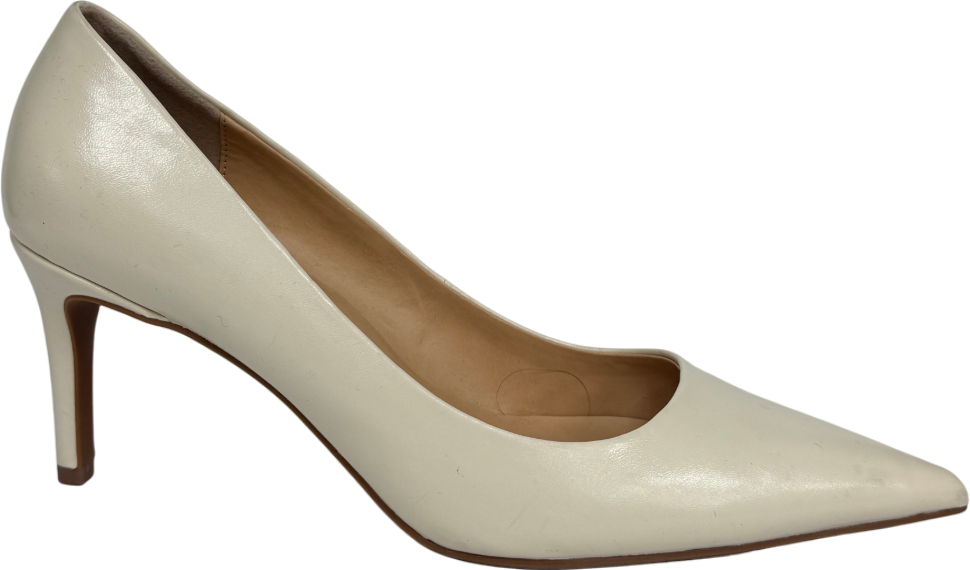 M&S Cream Stiletto Heel Pointed Court Shoes UK 8 EU 41 👠