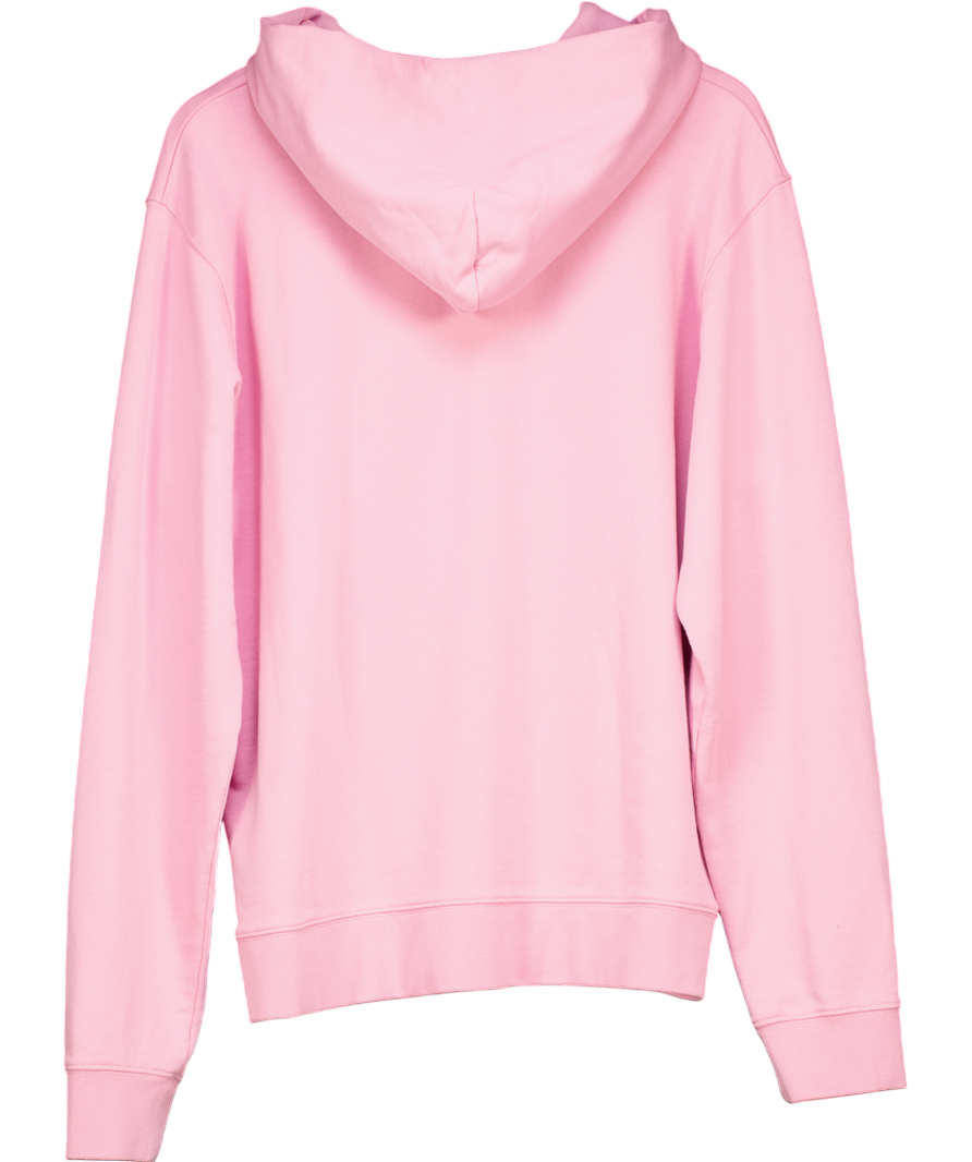 Sandro Pink Rubber Cotton Fleece Hoodie UK XXL