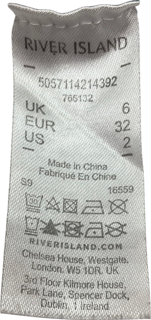 River Island Black Long Sleeved Sparkly Top UK 6