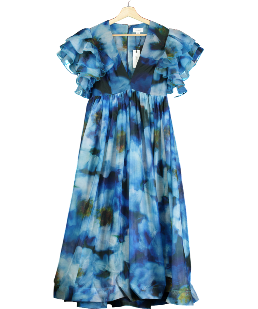 Coast Blue Mega Ruffle Plunge Full Skirted Dress UK 8