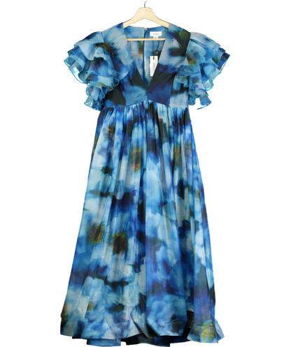 Coast Blue Mega Ruffle Plunge Full Skirted Dress UK 8