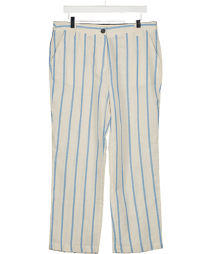 Uptown Cream Trousers With Blue Stripe W36