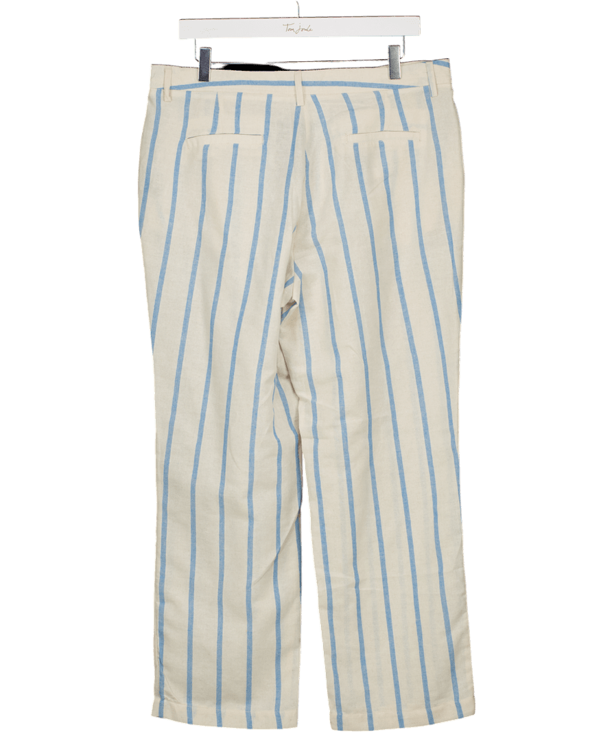 Uptown Cream Trousers With Blue Stripe W36 - Reliked