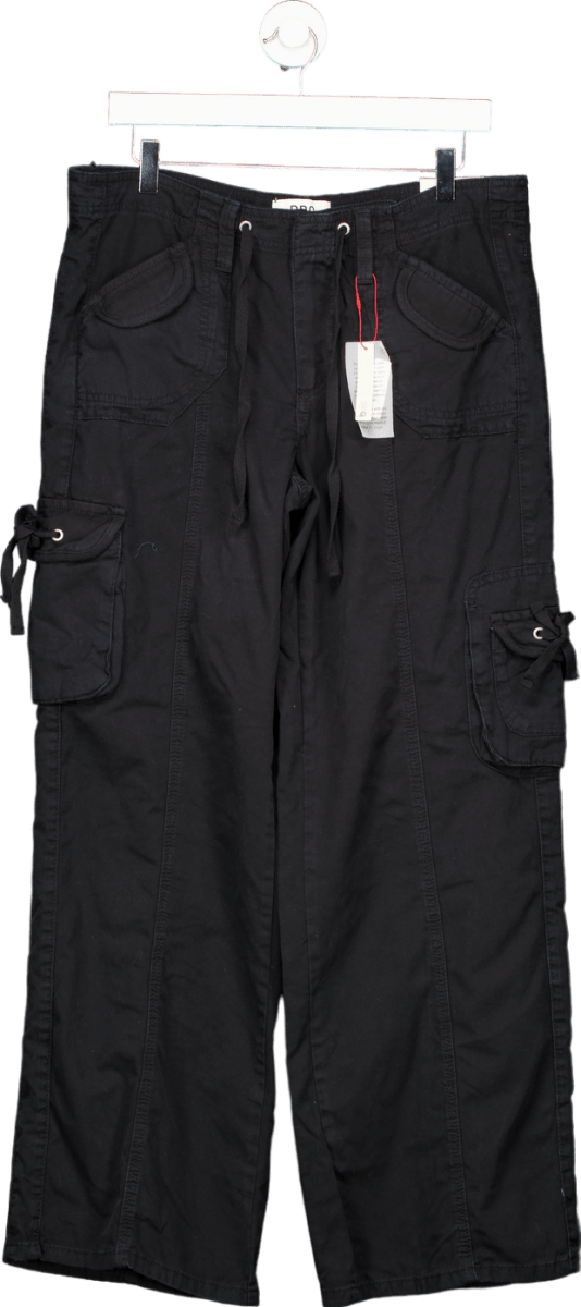 Urban Outfitters BDG Black Cargo Utility Styling Relaxed Fit Trousers UK W32 - Reliked