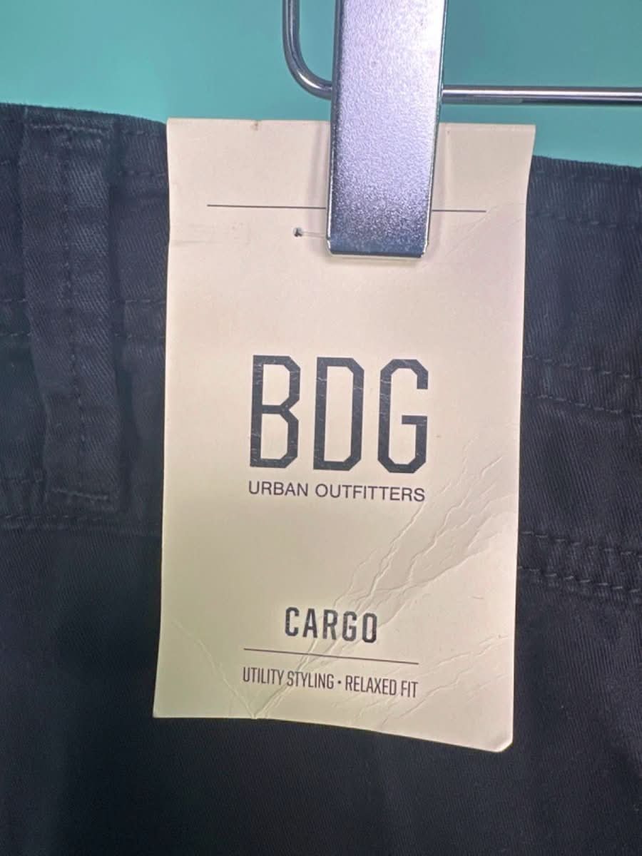 Urban Outfitters BDG Black Cargo Utility Styling Relaxed Fit Trousers UK W32 - Reliked
