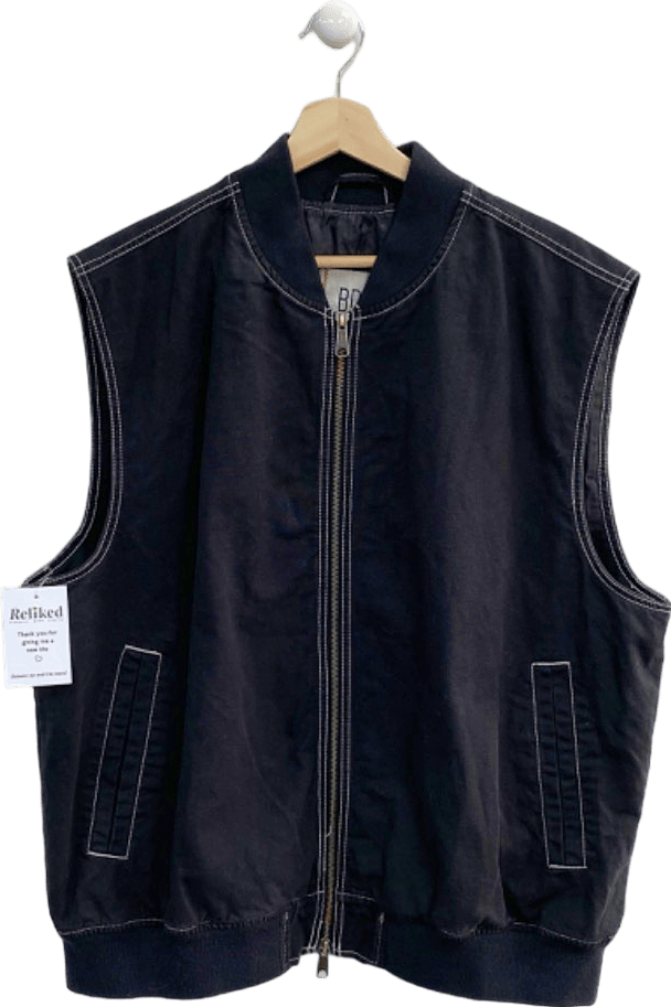 Urban Outfitters BDG Black Sleeveless Zip Up Vest XL - Reliked