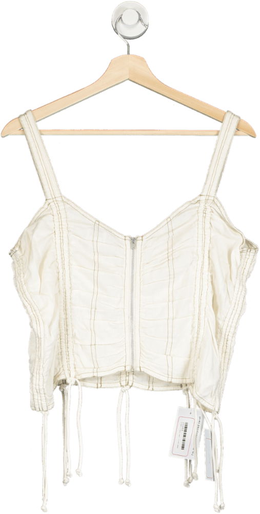 Urban Outfitters BDG Cream ruched cami top UK L - Reliked