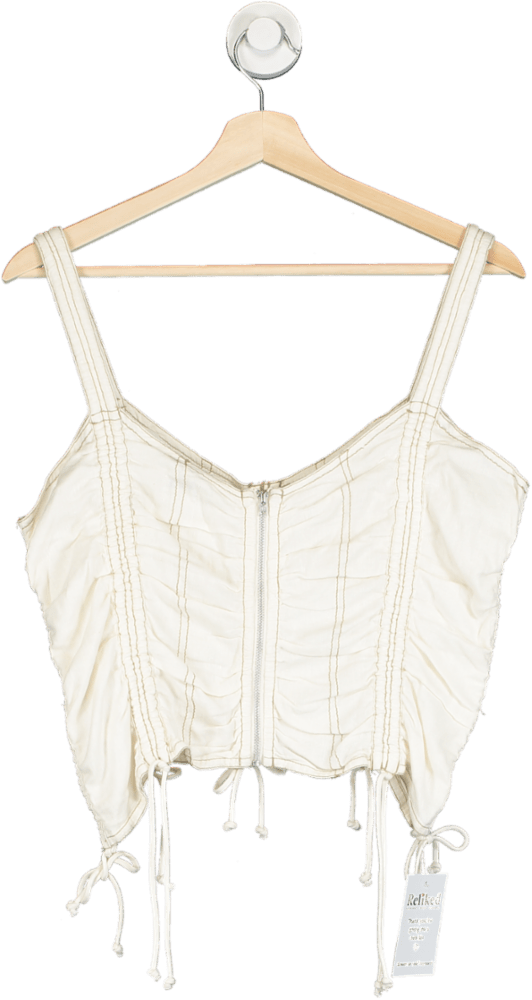 Urban Outfitters BDG Cream ruched cami top UK L - Reliked