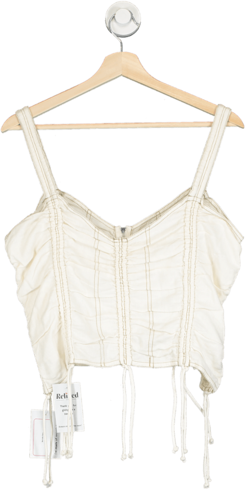 Urban Outfitters BDG Cream ruched cami top UK L - Reliked