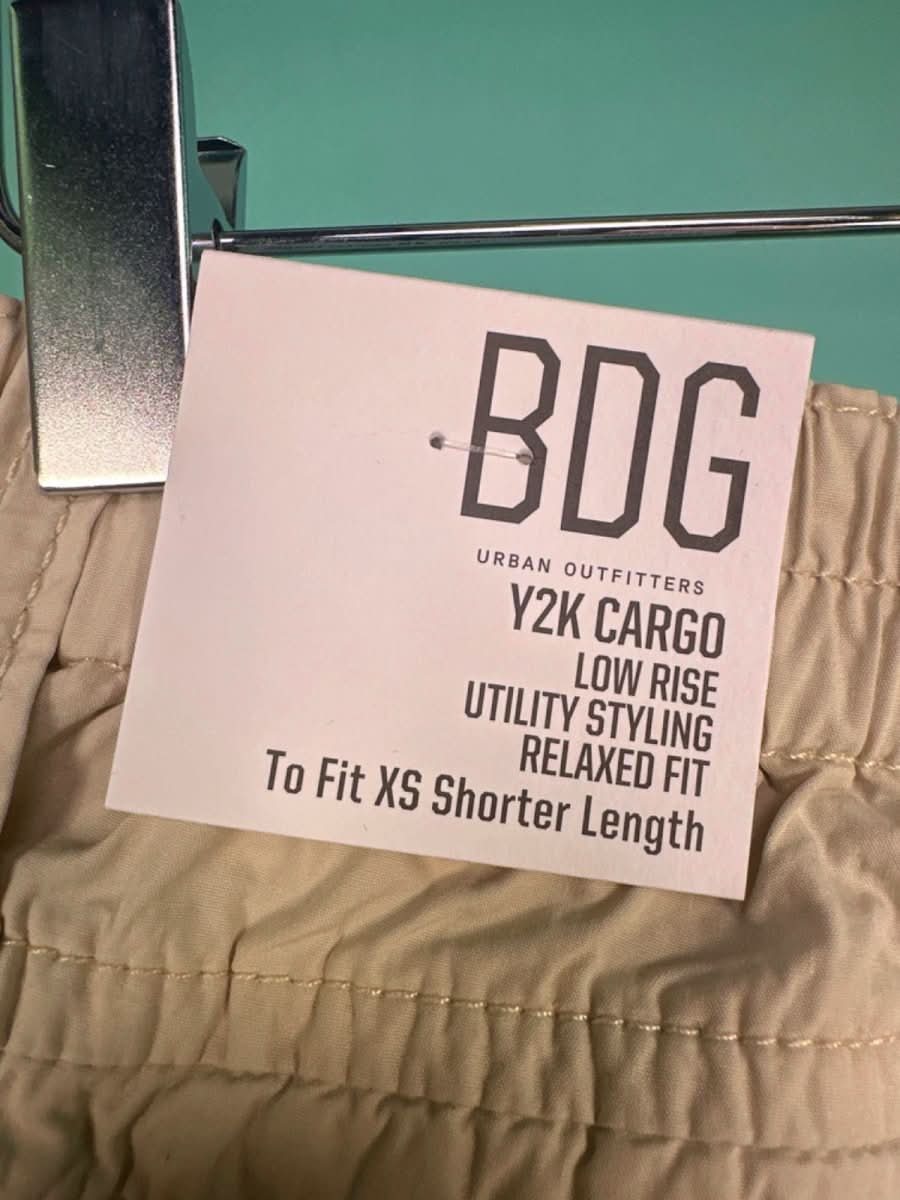 Urban Outfitters BDG Cream Y2K Cargo Low Rise Utility Styling Relaxed Fit Trousers XS - Reliked
