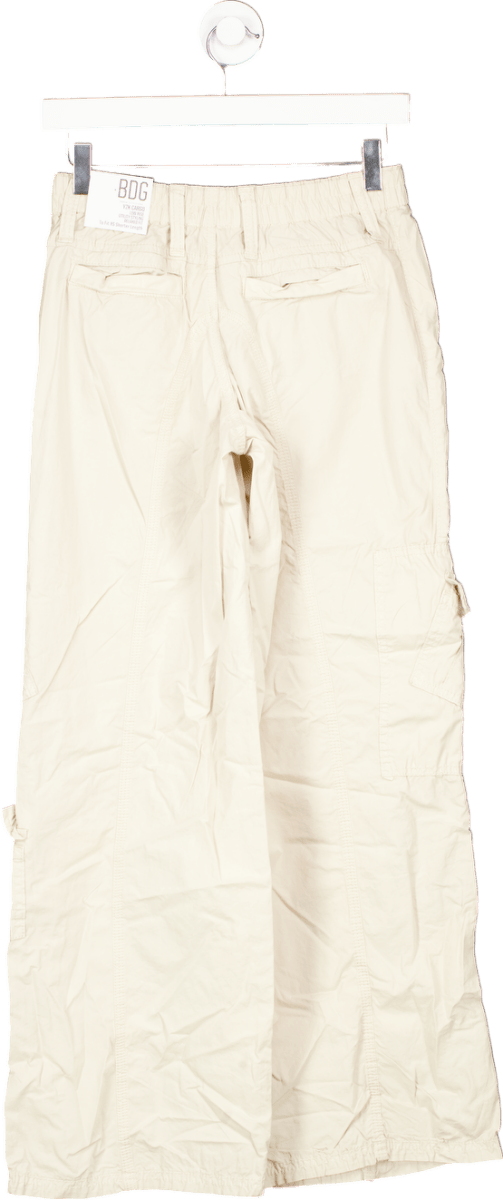 Urban Outfitters BDG Cream Y2K Cargo Low Rise Utility Styling Relaxed Fit Trousers XS - Reliked